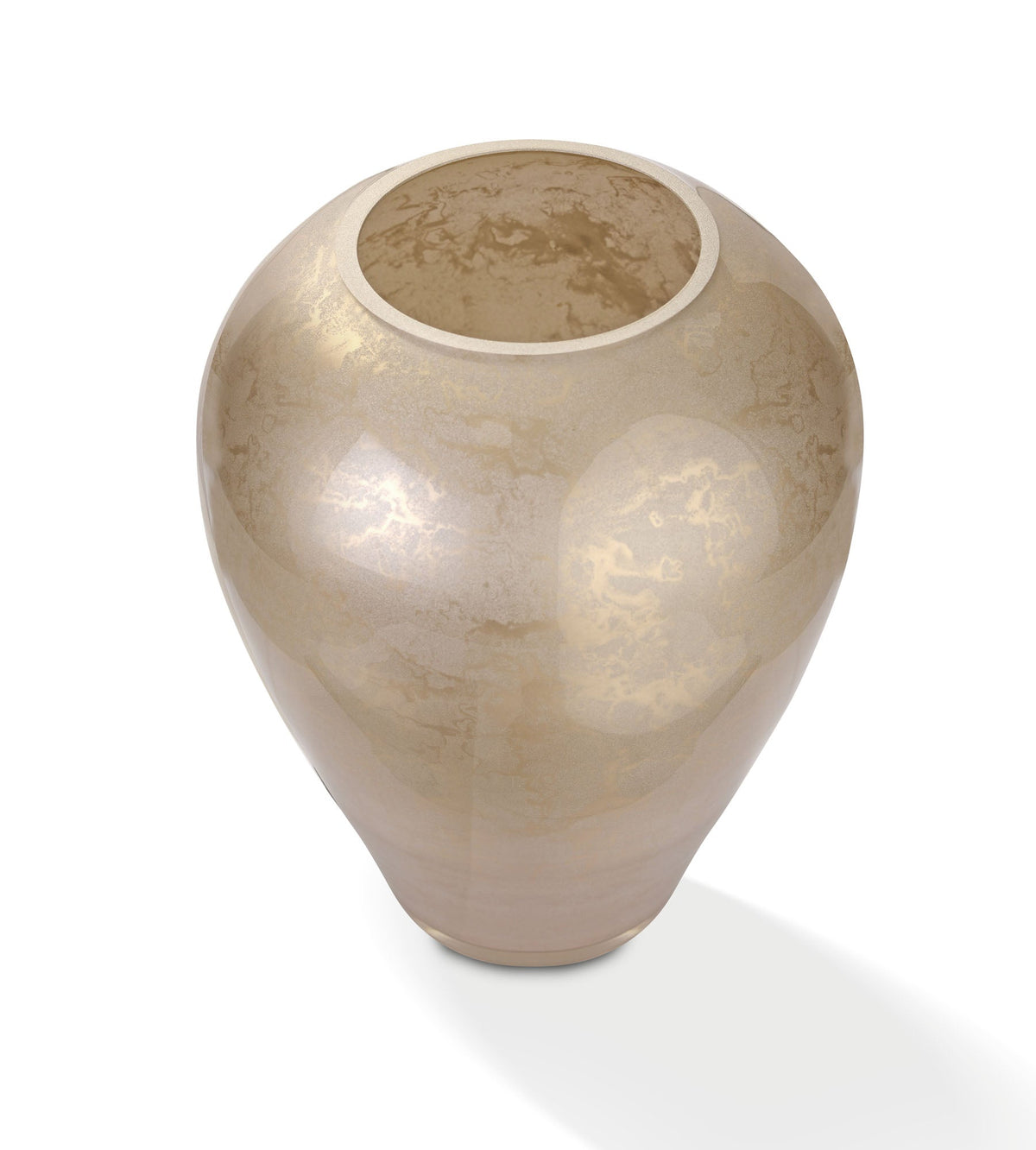 Vase Cappuccino — Beiges Glas Marmor 27 cm