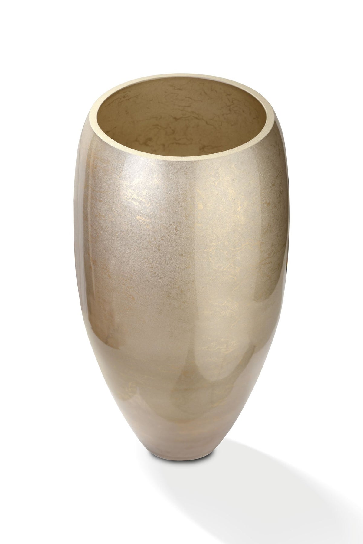 Vase Cappuccino — Beiges Glas Marmor 38 cm