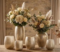 Vase Cappuccino — Beiges Glas Marmor 38 cm