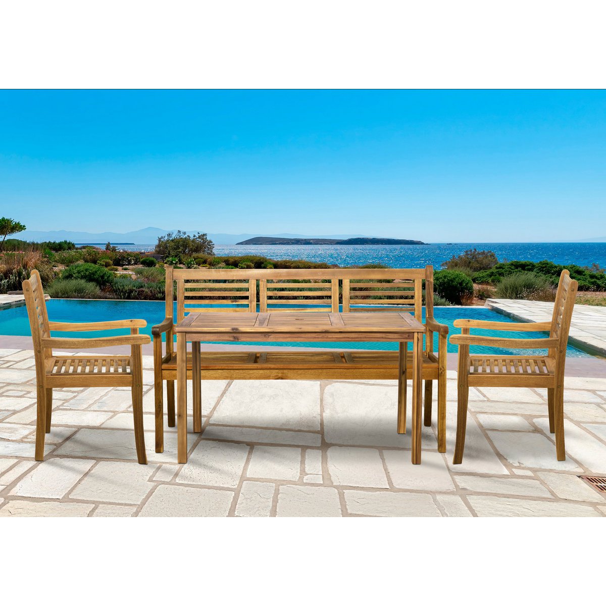 Gartensitzgruppe Acacia Style – Outdoor-Set aus Akazienholz
