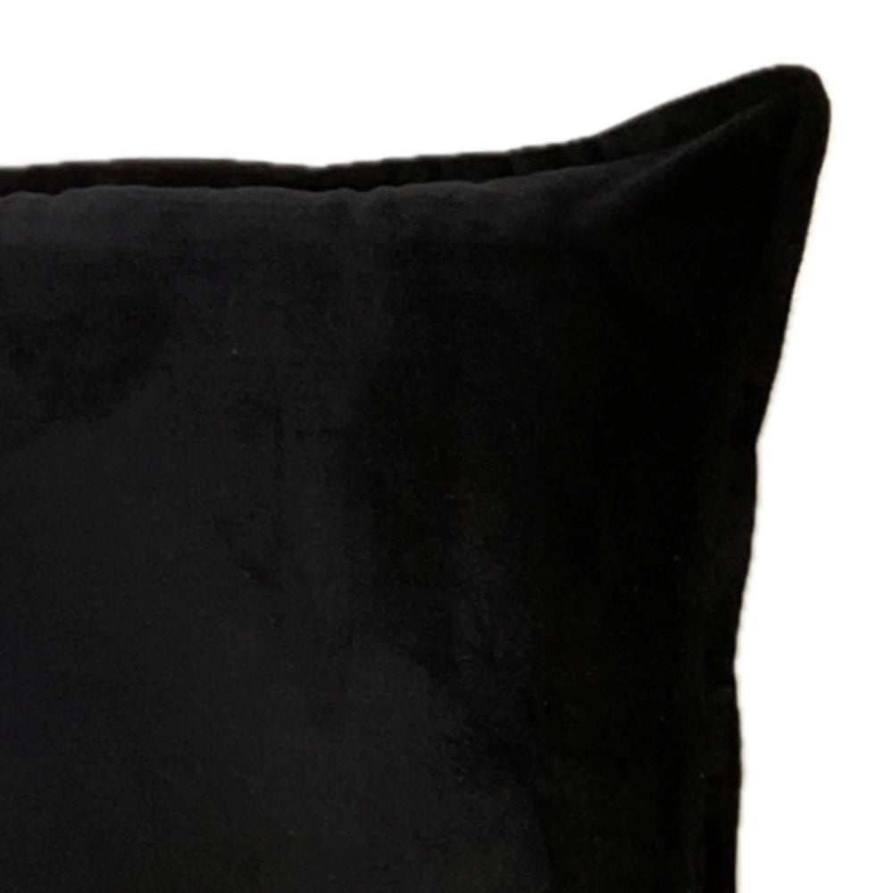 Velvet Kissen AMY — Schwarz — 50x50 cm — weich & dunkel-edel
