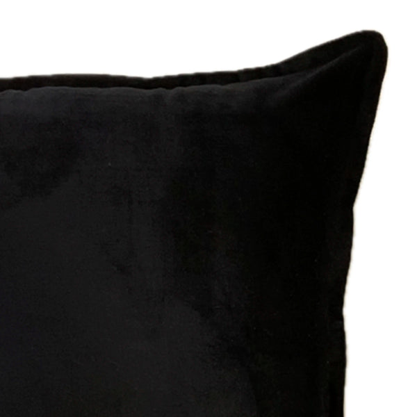 Velvet Kissen AMY — Schwarz — 50x50 cm — weich & dunkel-edel