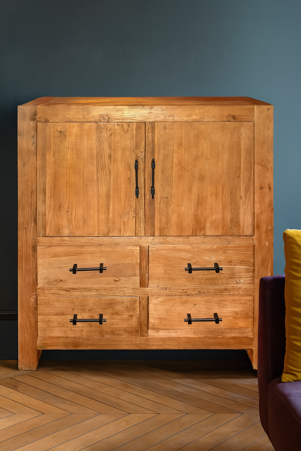 Massivholz Schrank Braun – Industrial Kommode von Colmore (160 cm)