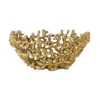Deko-Schale aus Aluminium – Aststruktur in Bronze – 23×23×11 cm – Raw Look