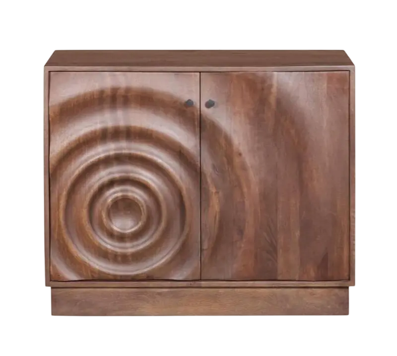 Kommode aus Mangoholz in Dunkelbraun – mit Lamellenfront – 100 × 83 cm – Industrial Style