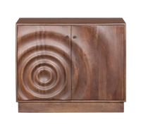 Kommode aus Mangoholz in Dunkelbraun – mit Lamellenfront – 100 × 83 cm – Industrial Style