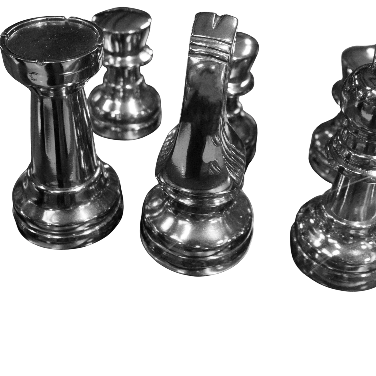 Chessboard aus Edelstahl – silber-schwarz – 40x40 cm – modern & edel