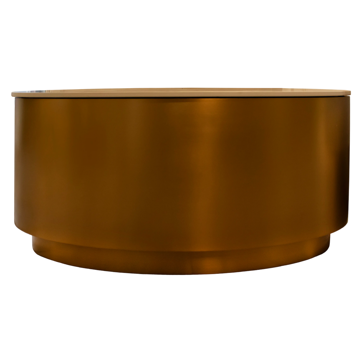 Ovaler Couchtisch mit Keramikplatte – goldfarbenes Edelstahlgehäuse – 80x40x40 cm – Marmoroptik