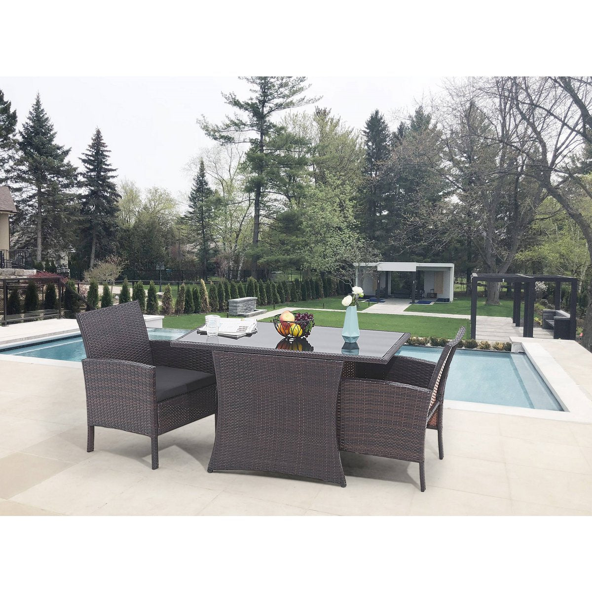 Lounge-Set Riviera Club – Polyrattan Sitzgruppe mit eleganter Glasplatte