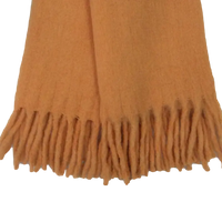Wohndecke orange aus Wollmix – mit Fransen – 170×130 cm – weich & lebendig