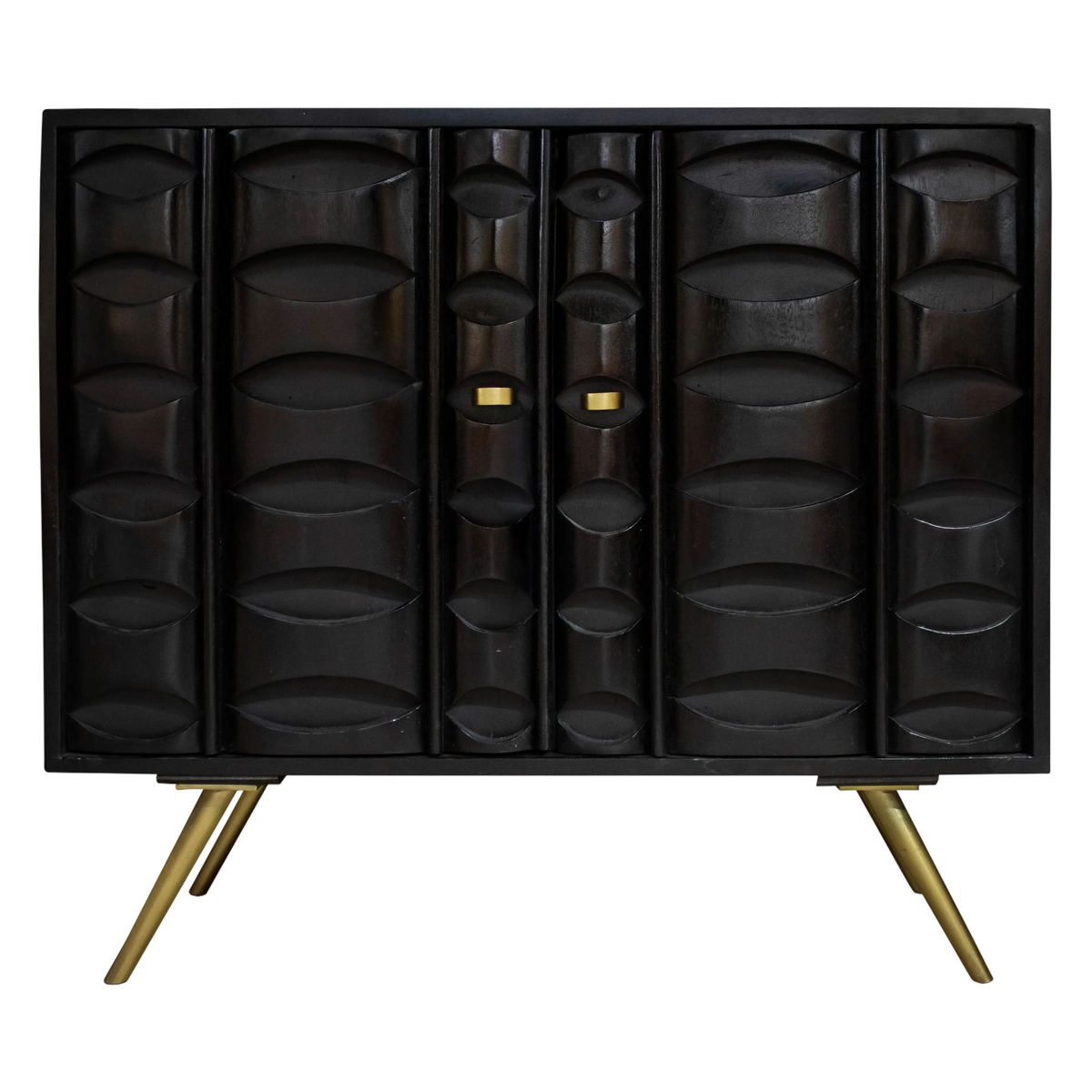 Sideboard aus Mangoholz in Schwarz – 91×41×83 cm – modernes Design
