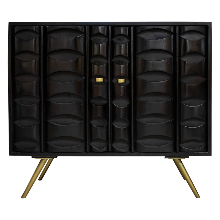 Sideboard aus Mangoholz in Schwarz – 91×41×83 cm – modernes Design