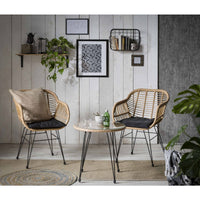 5-tlg. Gartengarnitur aus Polyrattan – 2 Stühle mit Auflagen & Beistelltisch – wetterfest & UV-beständig