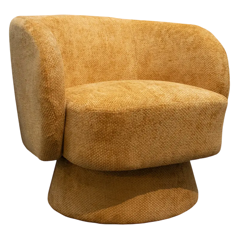 Drehbarer Sessel aus Bouclé – skulpturale Form – 78x81x77 cm – 4 Farben