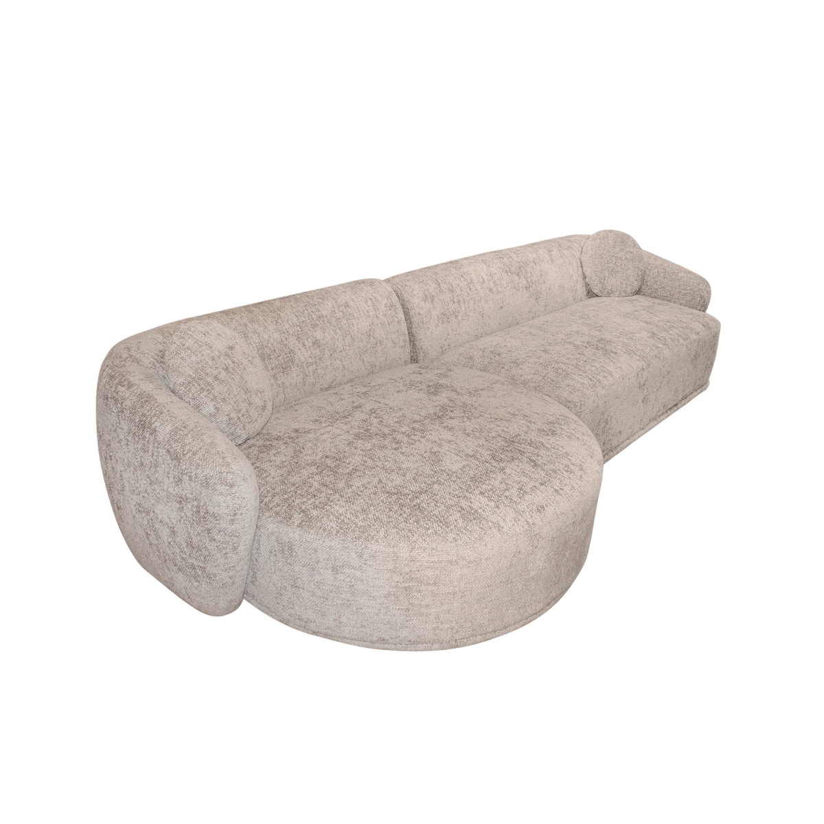 Sofa POTTS in Beige aus Stoff – 315x135x71 cm – organische Form – modernes Design