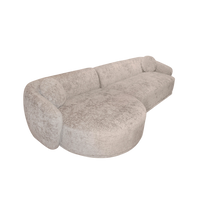 Sofa POTTS in Beige aus Stoff – 315x135x71 cm – organische Form – modernes Design
