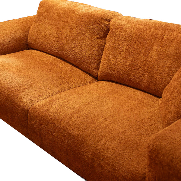 2-Sitzer Sofa aus Bouclé in Gold – weicher Bezug – 186 × 100 × 85 cm – modernes Design