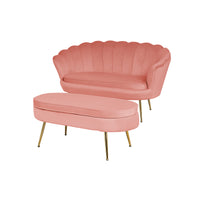 Muschelsofa aus Samt – Lounge-Design & Sitzkissen – 136×78 cm – in 4 Farben
