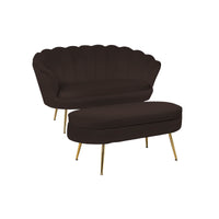 Muschelsofa aus Samt – Lounge-Design & Sitzkissen – 136×78 cm – in 4 Farben