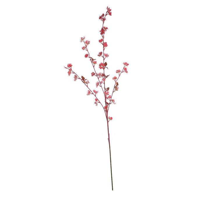 Seidenkunstblume mit Blüten aus Kunststoff – Fuchsiafarben – 116 cm – naturgetreues Design