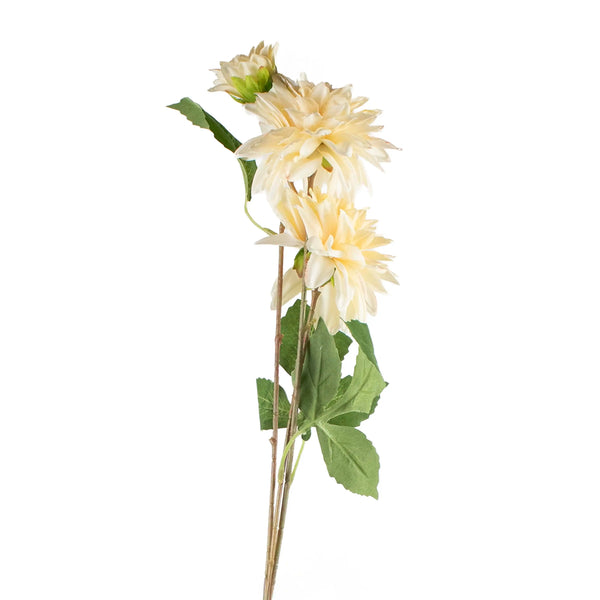 Seidenkunstblume Chrysantheme aus Kunststoff – weiß-rosé – 72 cm