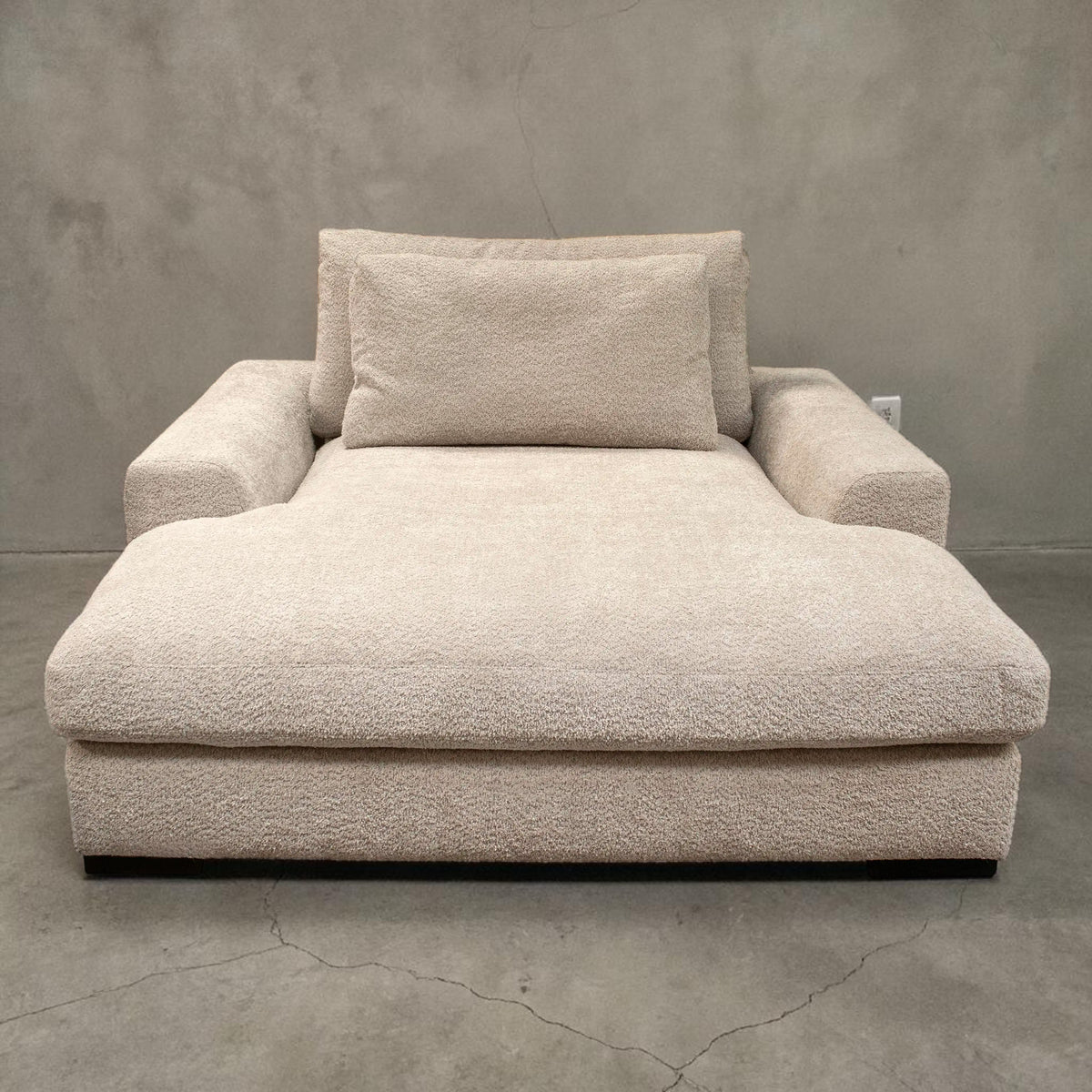 EVIA Daybed Bouclé Beige — Insel zum Versinken