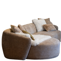 Sofa POTTS in Beige aus Stoff – 315x135x71 cm – organische Form – modernes Design