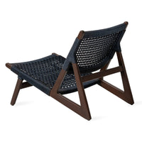 Loungesessel aus Teakholz mit Seilgeflecht – zwei Farbvarianten – 65×86×70 cm – skandinavisches Design