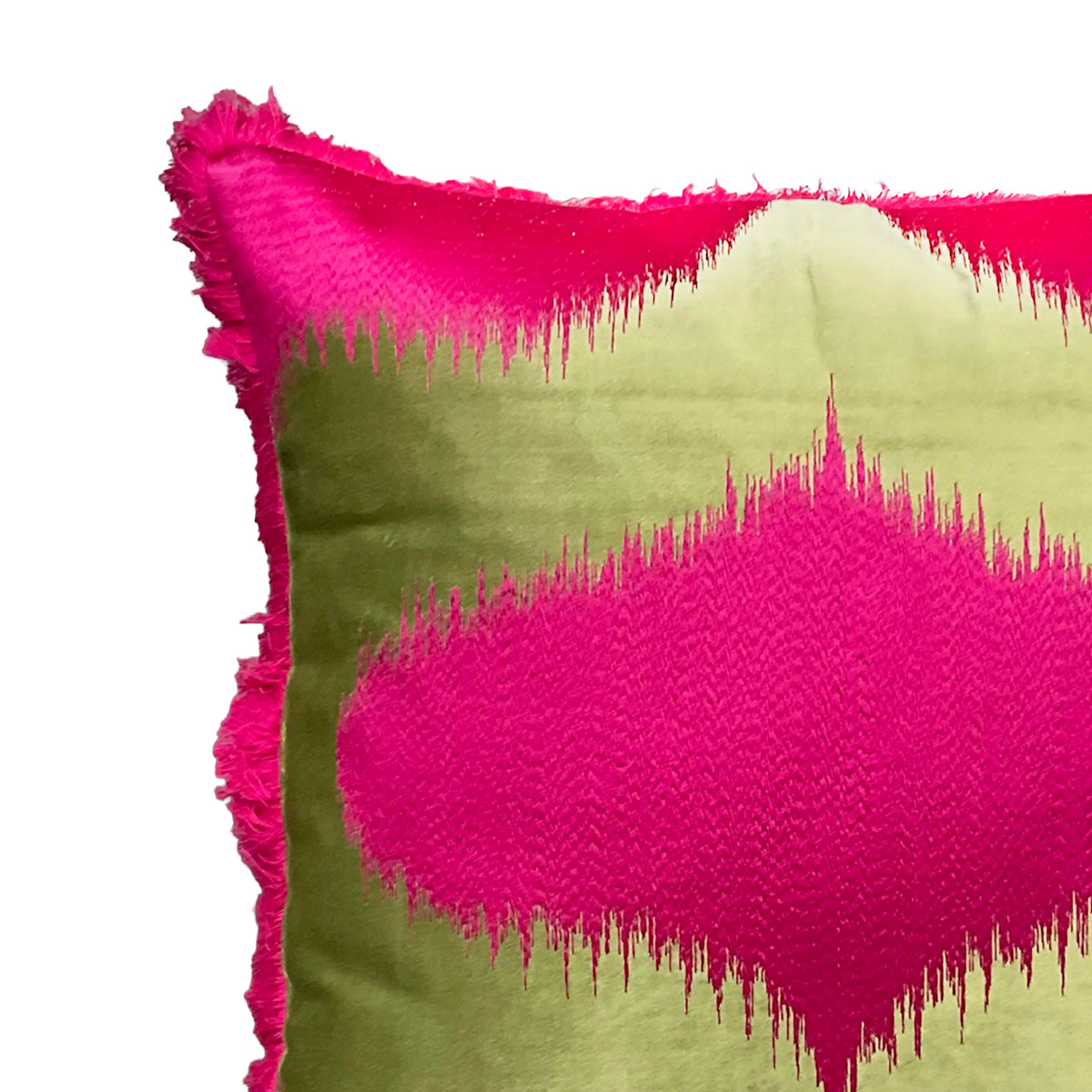 Zierkissen mit Fransen – Samt fuchsia/mint – 50×50 cm – weich & auffällig
