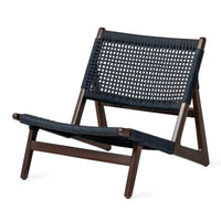 Loungesessel aus Teakholz mit Seilgeflecht – zwei Farbvarianten – 65×86×70 cm – skandinavisches Design