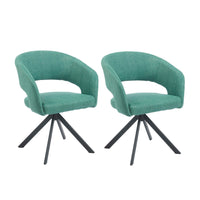 2er-Set Drehbare Esszimmerstühle aus Stoff – Beige oder Grün – B 62 cm – Modernes Design