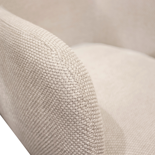 Polsterstuhl in Creme – Stoffbezug & Champagner-Gestell – 60x68x90 cm – modernes Design