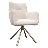 Polsterstuhl aus beigem Stoff – Metallbeine in Champagner – 60x68x90 cm – modern
