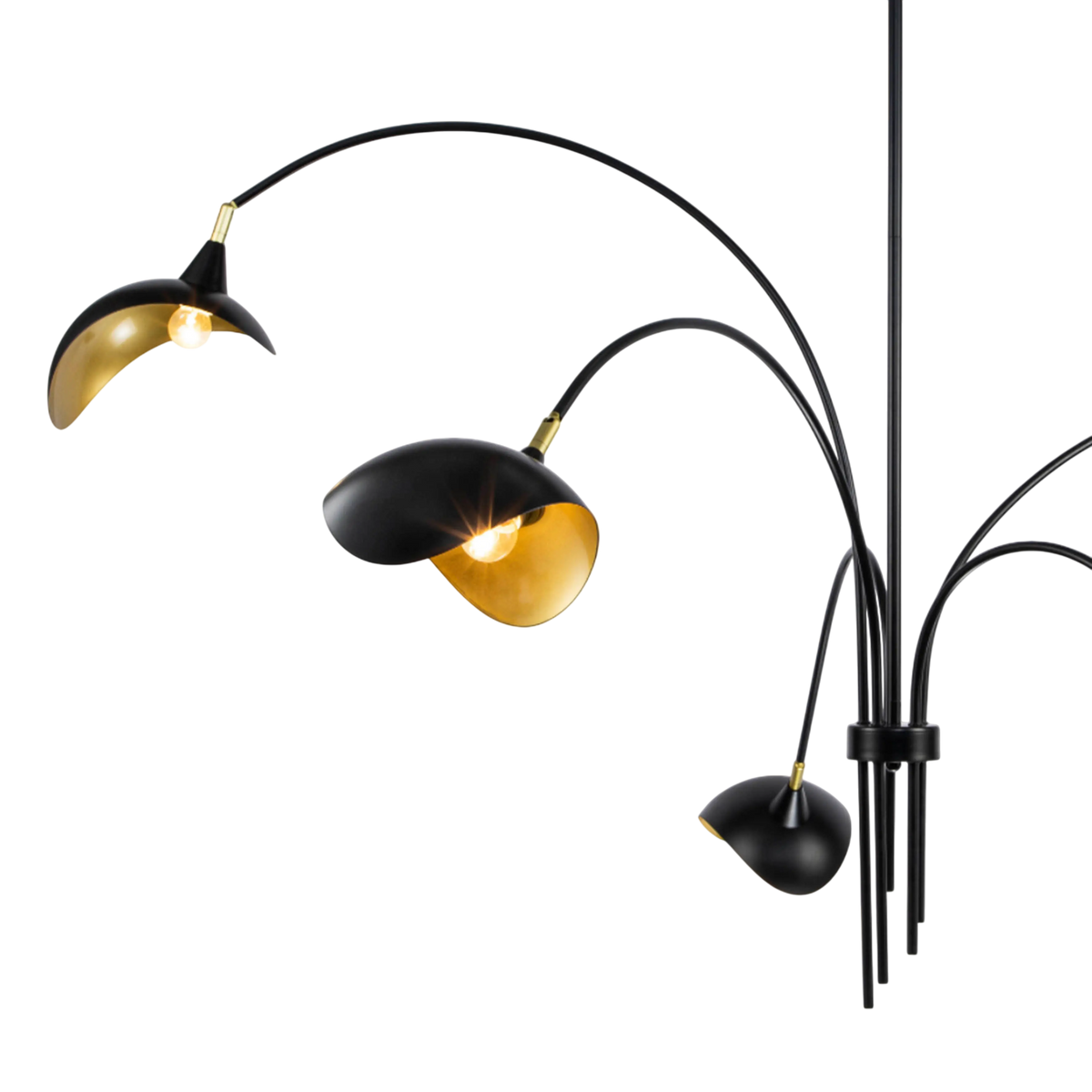 Spider Chandelier — Mattschwarz mit Goldschimmer