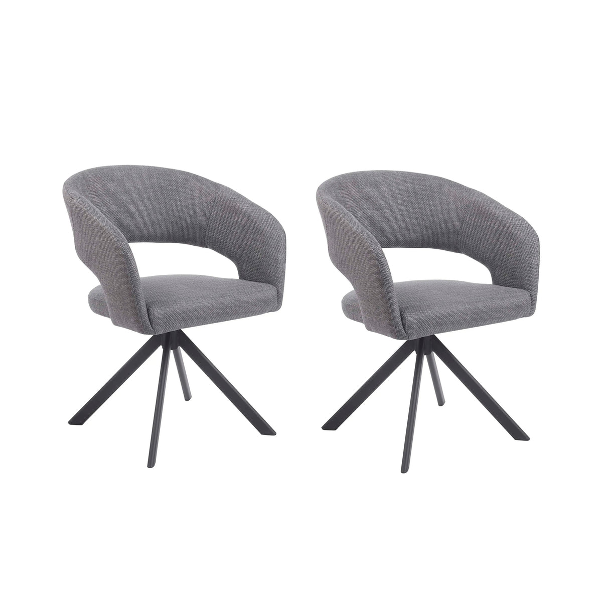 2er-Set Drehbare Esszimmerstühle aus Stoff – Beige oder Grün – B 62 cm – Modernes Design