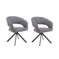 2er-Set Drehbare Esszimmerstühle aus Stoff – Beige oder Grün – B 62 cm – Modernes Design