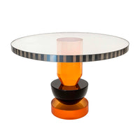 Schale auf Fuß Kristallglas — Orange-Schwarz