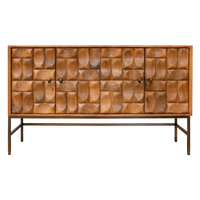Sideboard aus Mangoholz in Braun – markante Front – 147x42x87 cm – Kolonialstil