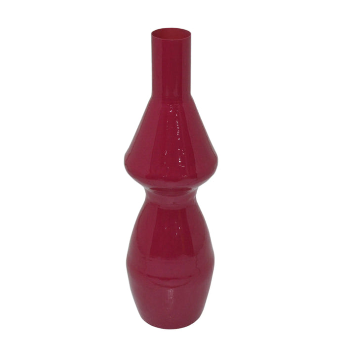 Hohe Vase – fuchsia mit glänzender Emaille – 20x20x60 cm – ausdrucksstarkes Design