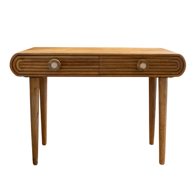 Schreibtisch aus Massivholz mit Schubladen – 106×43×76 cm – natürlicher Look