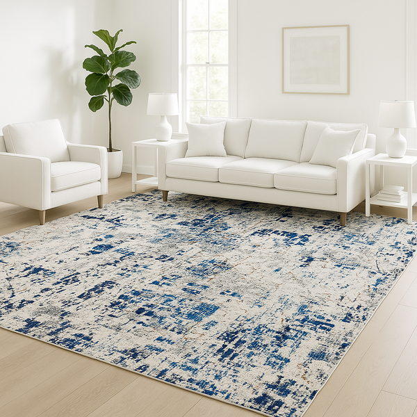 Teppich Arctic Shadow - Urban, modern, ein Statement in Blau & Silber