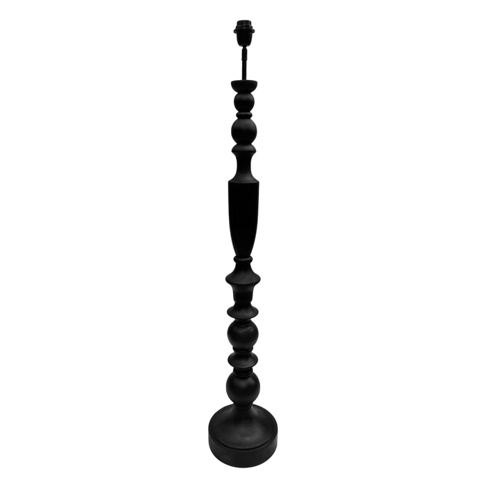 Bodenlampe aus Mango-Holz – schwarz – 25×25×134 cm – rustikales Design