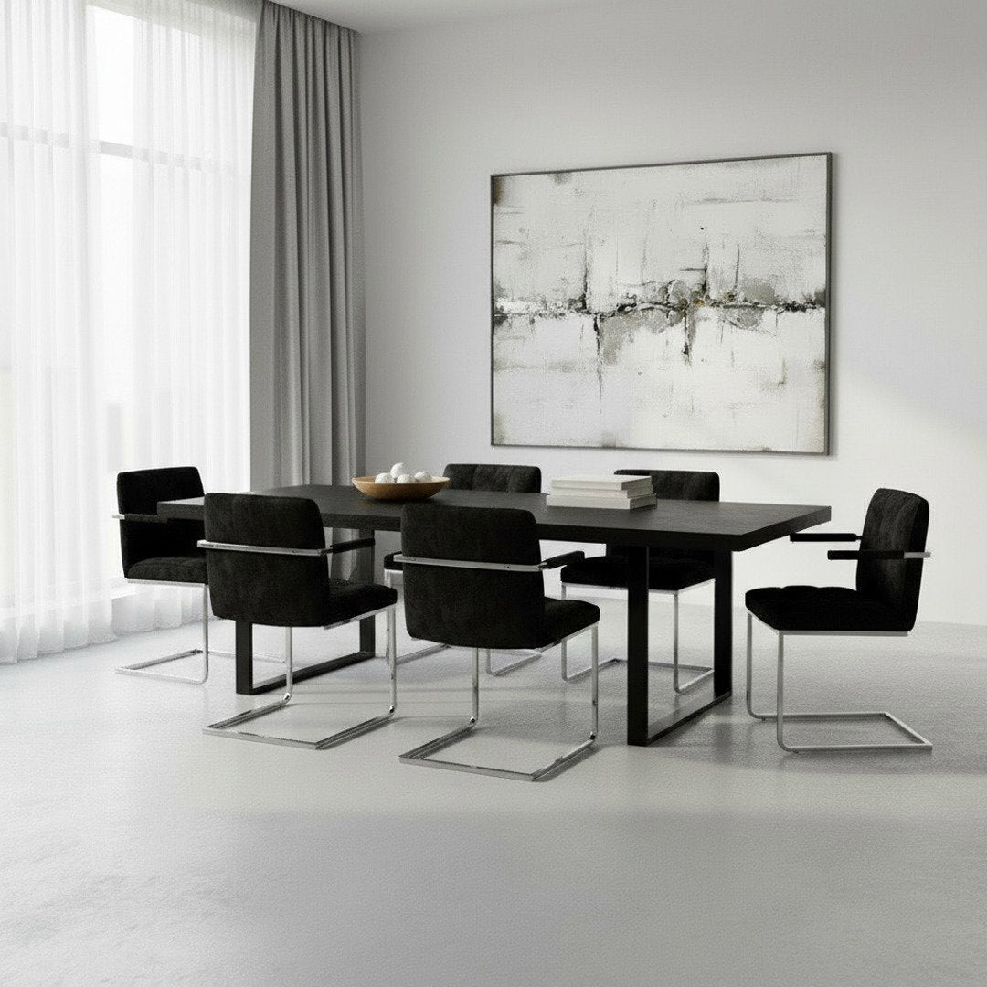 ONYX Esstisch Fischgrät Schwarz 300 — großzügige Tafel
