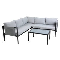 Lounge-Set Urban Comfort – Modernes Ecksofa mit Couchtisch für stilvolle Outdoor-Momente