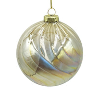 Christbaumkugeln Set/4 – Glas in Perlschimmer Champagner – Ø 10 cm