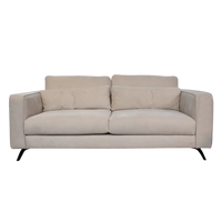 2-Sitzer Sofa Merida aus beigem Stoff – breite Armlehnen – 202 cm – modern & elegant