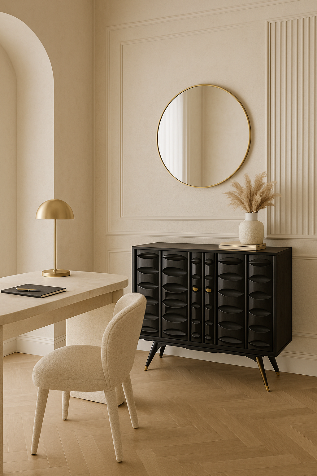 Sideboard aus Mangoholz in Schwarz – 91×41×83 cm – modernes Design