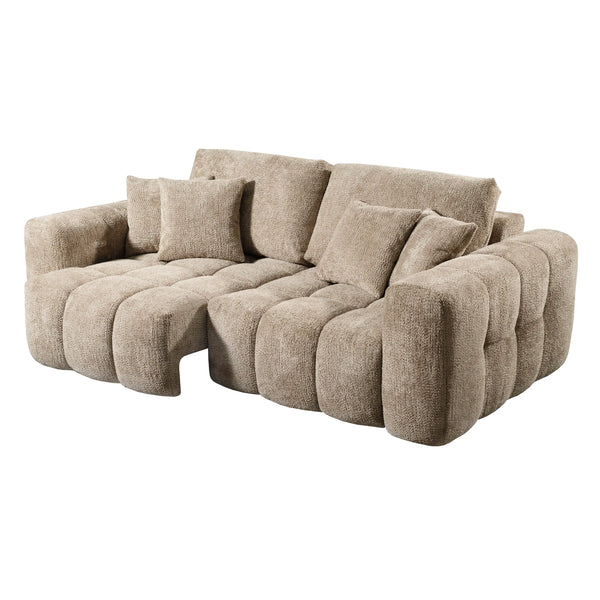 3-Sitzer Sofa mit verschiebbarem Modul – Bouclé-Stoff – 166×179×91 cm – modern & flexibel