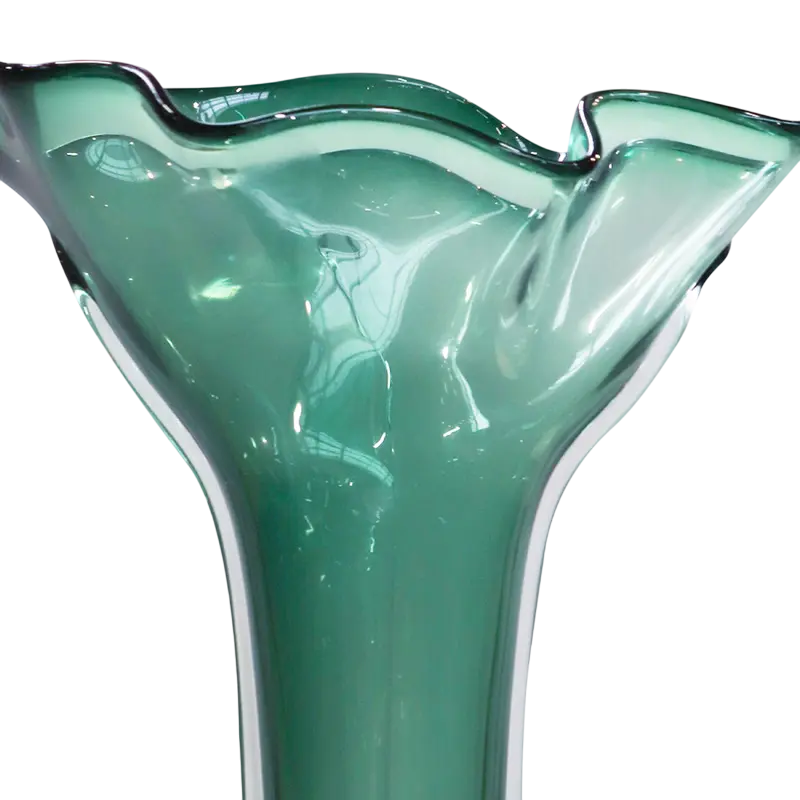 Mundgeblasene Glasvase ALMA Smaragdgrün — 50 cm
