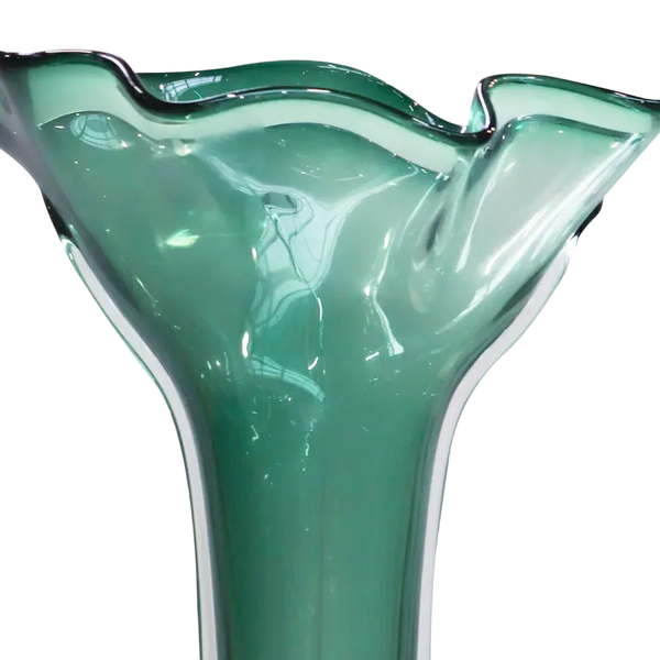 Mundgeblasene Glasvase ALMA Smaragdgrün — 50 cm